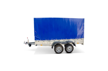 Remorca REPO QED 3100x1600x1500 mm cu prelata dublu ax 750 kg