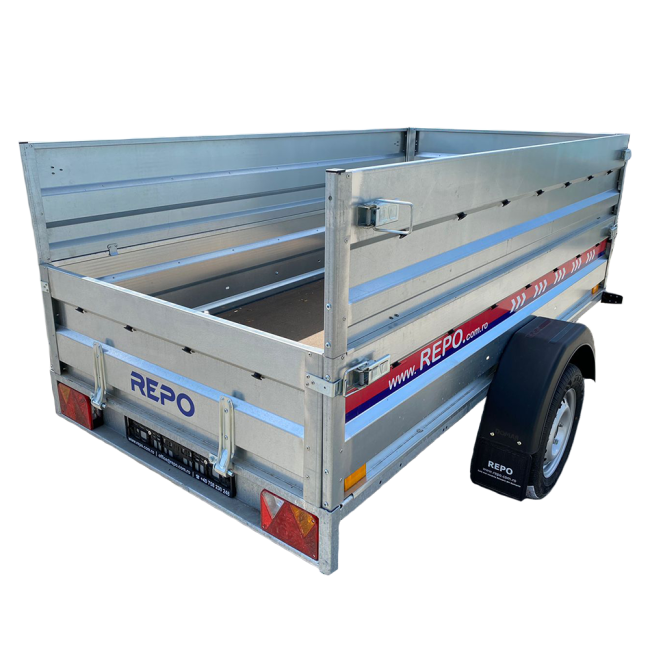 Remorca REPO RDS 2600 x 1350 x 780 mm obloane duble basculabila 750 kg Remorca REPO RDS 2600 x 1350 x 780 mm obloane duble basculabila 750 kg