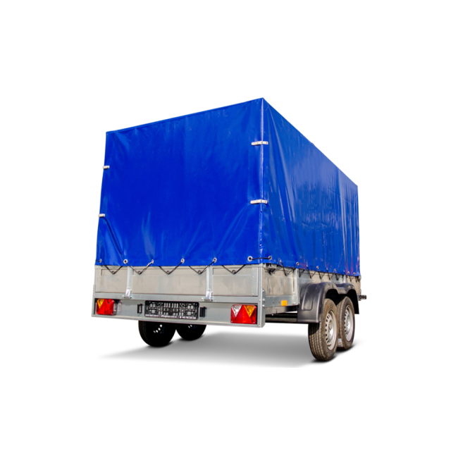 Remorca REPO QED 3100x1600x1500 mm cu prelata dublu ax 750 kg Remorca REPO QED 3100x1600x1500 mm cu prelata dublu ax 750 kg