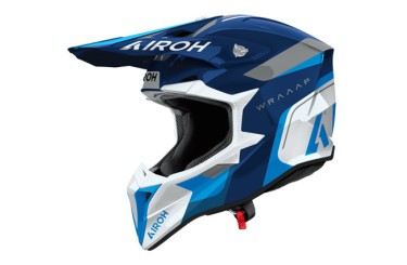Casca Airoh Wraaap Conquer Blue Gloss