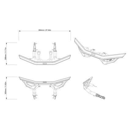 Bullbar fata Desert Can-Am Maverick R rosu